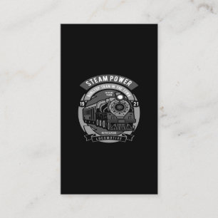 steam power non stop train in the town business card