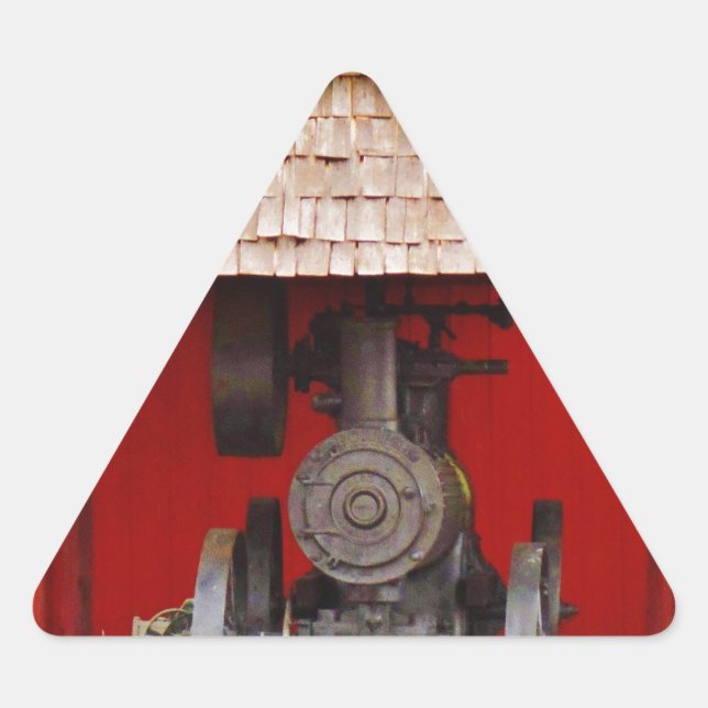 Steam powered Antique Tracter Triangle Sticker (Front)