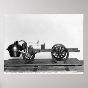 Steam-powered car invented poster