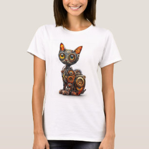 Steam Powered Purr � Steampunk Robot Cat T-Shirt