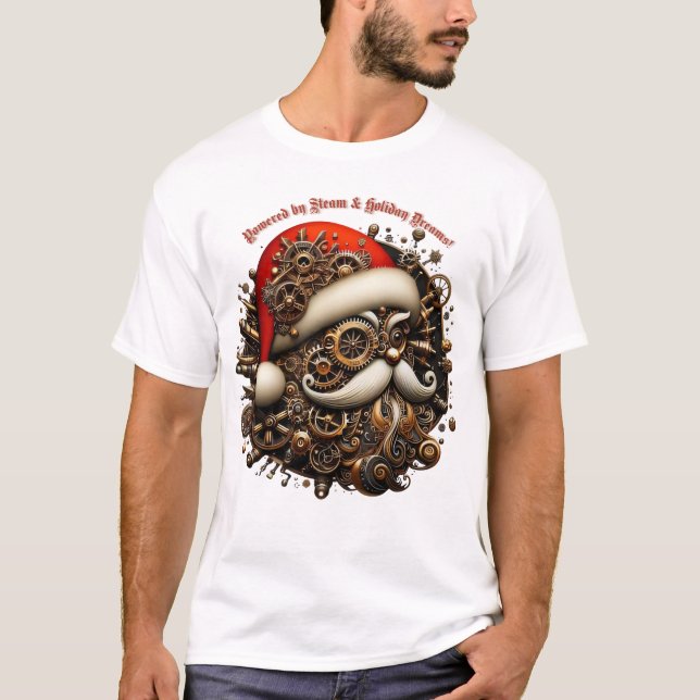 Steam-Powered Shiftmas: Gears & Holiday Cheer! T-Shirt (Front)