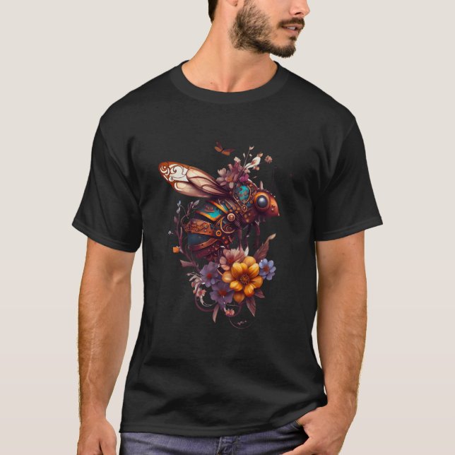Steam Punk Bee Power Animals He And Soul T-Shirt (Front)