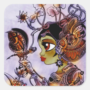 Steam Punk butterfly lady Sticker