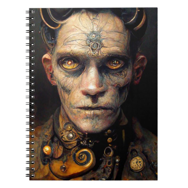 Steam Punk Celestial Demon Digital Art Notebook (Front)