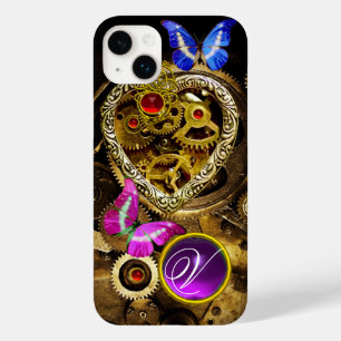 STEAM PUNK HEART,GEARS,GEMS,BUTTERFLIES MONOGRAM Case-Mate iPhone 14 PLUS CASE