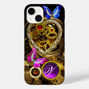 STEAM PUNK HEART,GEARS,GEMS,BUTTERFLIES MONOGRAM Case-Mate iPhone 14 CASE