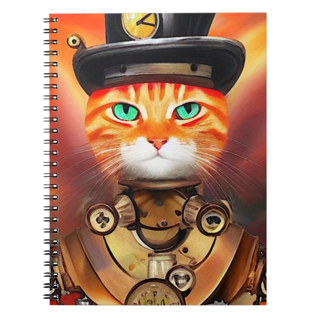 Steam Punk Orange Tabby Cat  Notebook (Front)