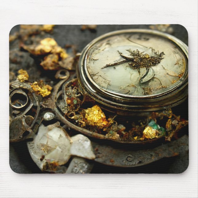 Steam Punk Pocket Watch_Digital Mouse Pad (Front)