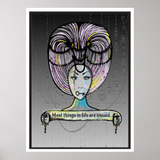 Steam punk style Rococo lady illustration  Poster