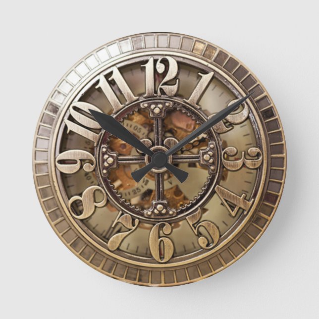Steam punk style round clock (Front)