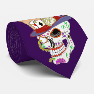 Steam Punk Sugar Skull Tie