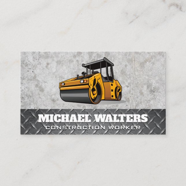 Steam Roller | Construction Vehicle Business Card (Front)
