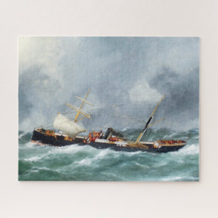 Steam sailing ship Finsbury 1881 Jigsaw Puzzle