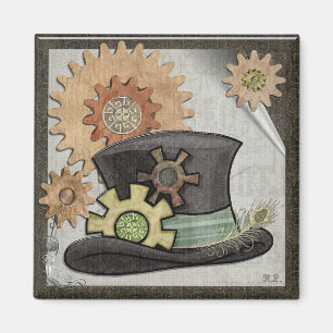 Steam Sass Steampunk Mixed Media Magnet