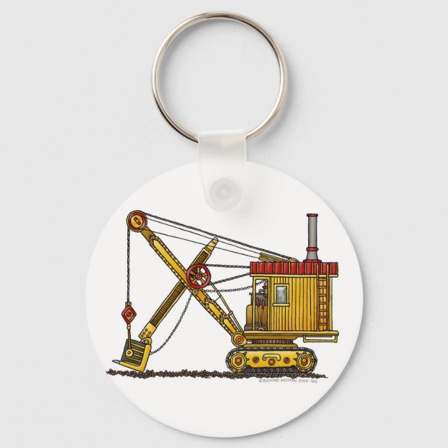 Steam Shovel Digger Construction Key Chains (Front)