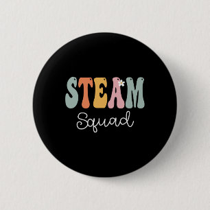 Steam Squad Retro Groovy Vintage Happy First Day O 6 Cm Round Badge