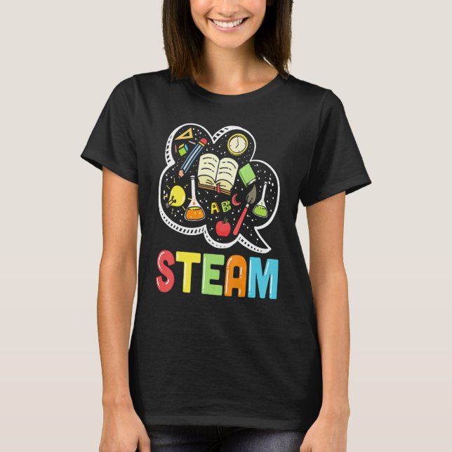Steam Teacher And Student Back To School Stem T-Shirt (Front)