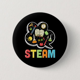 Steam Teacher And Student Byck To School Stem 6 Cm Round Badge