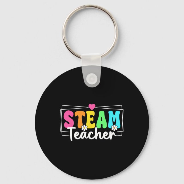 Steam Teacher Back To School Stem Teacher Students Key Ring (Front)