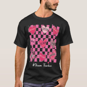 STEAM Teacher Heart Teach Love Inspire Women Valen T-Shirt