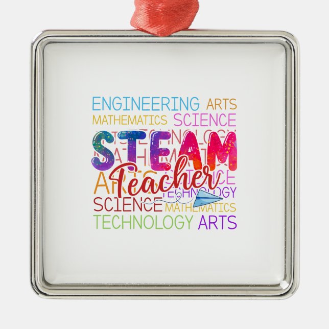 Steam Teacher Metal Ornament (Front)