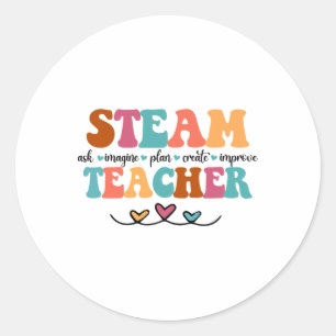 Steam Teacher Steam Squad Elementary Teaching Ck T Classic Round Sticker