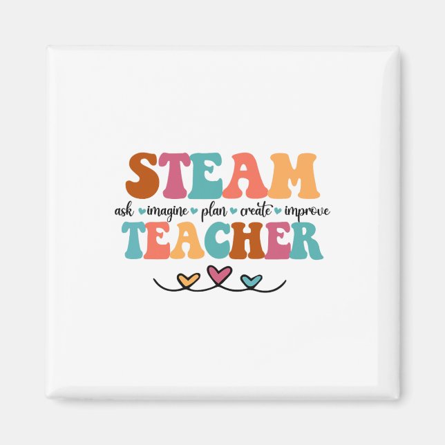 Steam Teacher Steam Squad Elementary Teaching Ck T Magnet (Front)