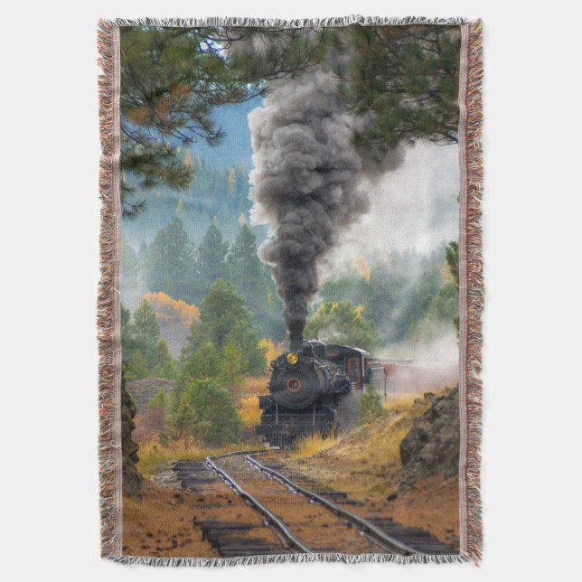Steam Train 25B Throw Blanket (Front Vertical)