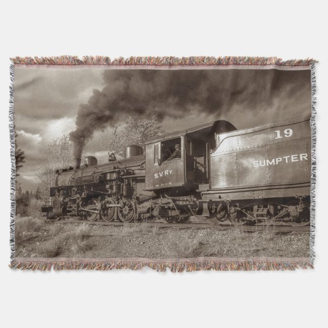 Steam Train 25D Throw Blanket (Front)