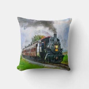Steam Train 89, Steam Engine Locomotive Railroad  Cushion