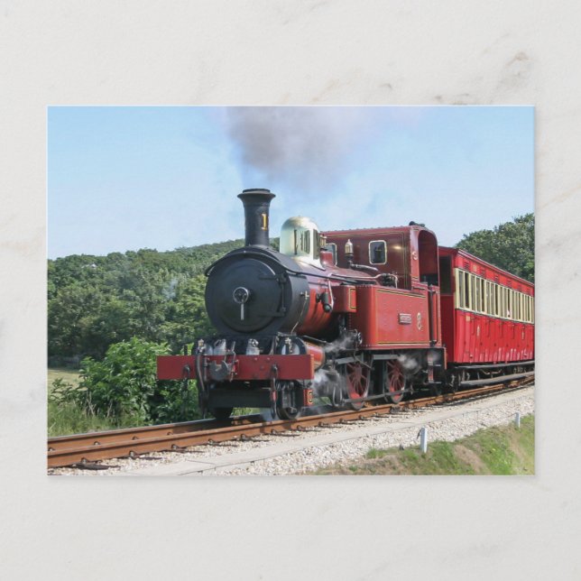 Steam train at Castletown Isle of Man Postcard (Front)