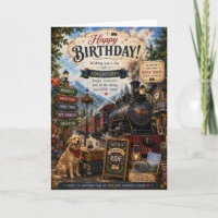 Steam Train Birthday Card | Vintage Railway