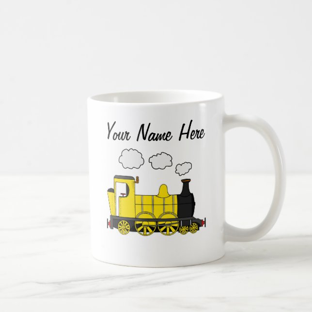Steam Train Custom Mug Rail Enthusiast (Yellow) (Right)