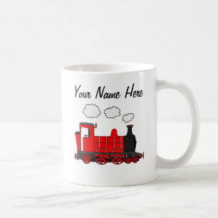 Steam Train Custom Mug Railroad Enthusiast (Red)