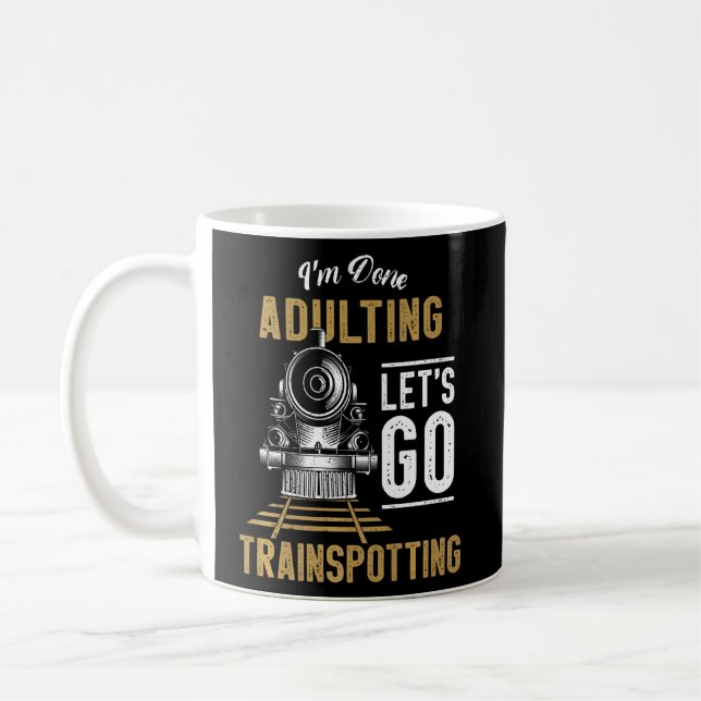 Steam Train Driver Trainspotting Locomotive Vintag Coffee Mug (Left)