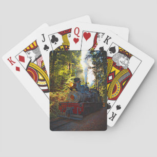Steam Train Engine 7 Locomotive Railroad Coffee Mu Playing Cards