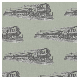 Steam Train Engine Locomotive on Grey Fabric