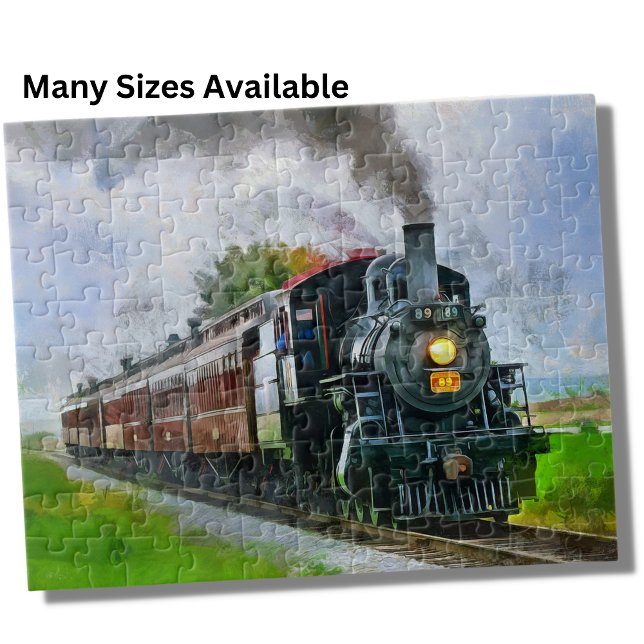 Steam Train Engine Locomotive Painting Railroad Jigsaw Puzzle (Creator Uploaded)