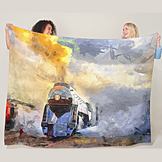 Steam Train Engine N&W 611 Locomotive in Steam  Fleece Blanket (Creator Uploaded)