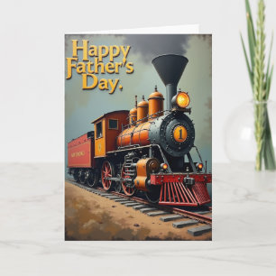 Steam Train Fathers Day Art Card