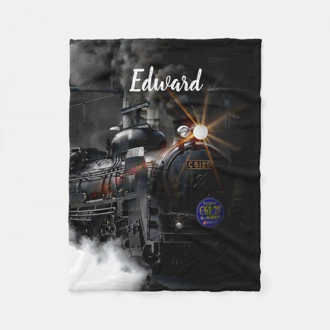 Steam Train Fleece Blanket (Front)
