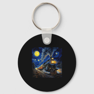 Steam Train Graphic For Men Boys Locomotive  Key Ring