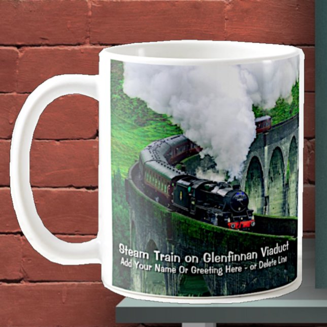 Steam Train in Glenfinnan Viaduct - Add Name       Coffee Mug (Creator Uploaded)