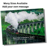 Steam Train in Glenfinnan Viaduct - Add Name  Jigsaw Puzzle<br><div class="desc">Steam Train in Glenfinnan Viaduct - Add your Name or a Greeting - Change Any Text or blank any text to delete. See my store for lots more Steam and Diesel Train Gift Ideas.</div>