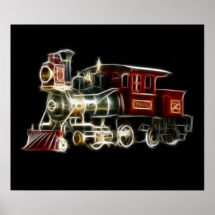 Steam Train Locomotive Engine Poster