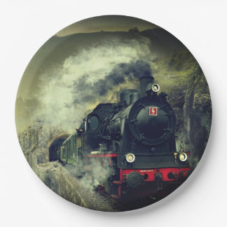 Steam Train Locomotive  Paper Plate