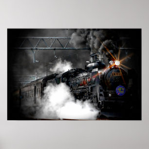 Steam Train Locomotive Poster