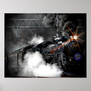 Steam Train Locomotive Poster