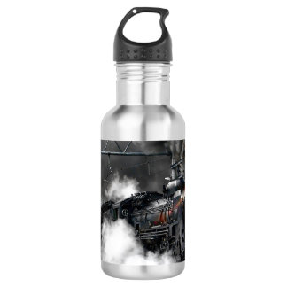 Steam Train Locomotive Transportation Night 532 Ml Water Bottle