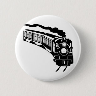 steam train locomotive vintage 6 cm round badge